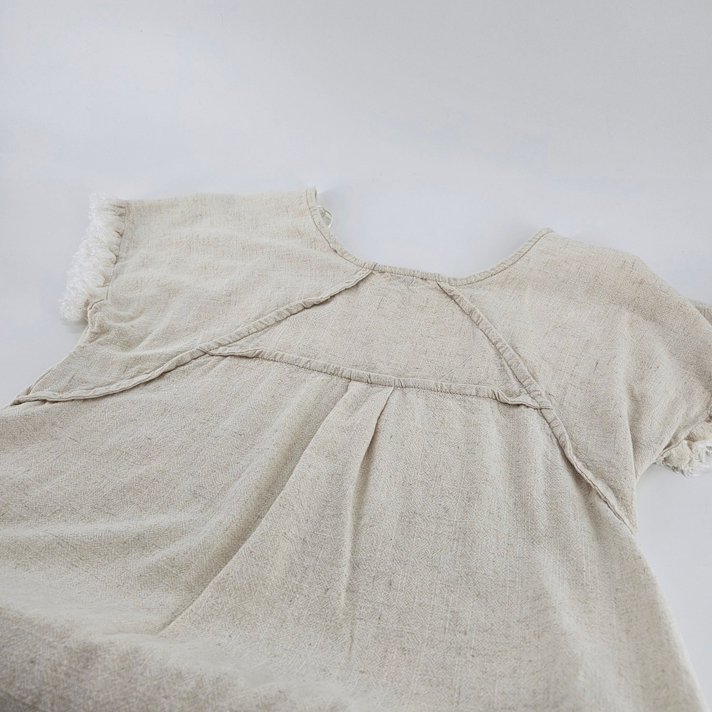 Boho Umgee Neutral Tunic Dress Fringe Casual Size S Cowgirl Western Capsule‎ - Picture 4 of 7
